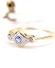Antiker englischer Art Deco Ring Saphir + Diamanten 750 Gelbgold + Platin B4368