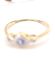 Antiker englischer Art Deco Ring Saphir + Diamanten 750 Gelbgold + Platin B4368