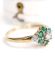 H�bscher englischer vintage Ring mit Smaragd + Diamanten 375/000 Gelbgold B4377