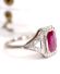 Wundersch�ner antiker Art Deco Ring mit Rubin + Diamanten 750 Weissgold B4373
