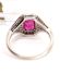Wundersch�ner antiker Art Deco Ring mit Rubin + Diamanten 750 Weissgold B4373