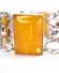 Sehr breites Art Deco Armband 835/000 Silber mit Butterscotch Bernstein B4404