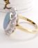 Kostbarer Art Deco Ring 750/000 Gelbgold mit schwarzem Opal und Brillanten B4385