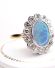Kostbarer Art Deco Ring 750/000 Gelbgold mit schwarzem Opal und Brillanten B4385
