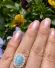 Kostbarer Art Deco Ring 750/000 Gelbgold mit schwarzem Opal und Brillanten B4385
