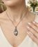 Antiker Art Deco Anh�nger aus 800/000 Silber blauem Stein an Kette B4421