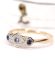 Antiker britischer Art Deco Ring 15ct Gelbgold + Weissgold mit Saphiren B4437