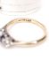 Antiker britischer Art Deco Ring 750 Gelbgold + Platin Saphir + Diamanten B4435
