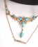 Victorianisches antikes Collier aus 9ct Gelbgold mit T�rkisen und Perlen B4434