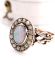 Antiker britischer Ring mit Edel Opal und Saatperlen aus 9ct Gelbgold B4444