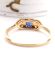 Antiker britischer Art Deco Ring 750 Gelbgold + Platin Saphir + Diamanten B4446