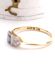 Antiker britischer Art Deco Ring 750 Gelbgold + Platin Saphir + Diamanten B4446