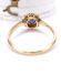 Antiker britischer Art Deco Ring 750 Gelbgold + Platin Saphir + Diamanten B4438