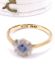 Antiker britischer Art Deco Ring 750 Gelbgold + Platin Saphir + Diamanten B4438