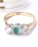 Antiker britischer Ring mit Smaragd und 0.30ct Brillanten 750 Gelbgold B4445