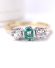 Antiker britischer Ring mit Smaragd und 0.30ct Brillanten 750 Gelbgold B4445