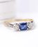 Sch�ner antiker Ring mit Saphir und Diamanten 750 Gelbgold + Platin B4440