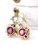 Antike Laurin Ohrringe mit roten Steinen 585 Gelbgold B�gel und Double B4453