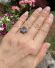 Antiker Art Deco Ring aus 8ct Gelbgold und Silber mit syth. Aquamarin B4455