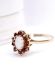 Edler englischer vintage Ring mit Opal und Granat 375 Gelbgold B4468