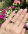 Edler englischer vintage Ring mit Blautopas und Diamanten 375 Gelbgold B4467