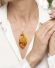 Sehr grosser Anh�nger 750 Weissgold mit Butterscotch Bernstein B4460
