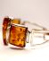 Breites Modernist Bernstein Armband aus 925/000 Silber B4461