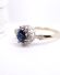 H�bscher englischer vintage Ring 375/000 Gelbgold Saphir + Diamanten B4469