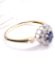 H�bscher englischer vintage Ring 375/000 Gelbgold Saphir + Diamanten B4469