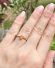 Schlichter englischer vintage Ring 375/000 Gelbgold mit Feueropal B4478