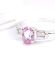 Sch�ner vintage Ring mit rosa Saphir und Diamanten aus 750/000 Weissgold B4492