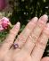 Sch�ner vintage Ring mit rosa Saphir und Diamanten aus 750/000 Weissgold B4492