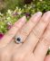 Antiker britischer Art Deco Ring mit Saphir 750 Gelbgold + Platin B4483