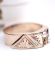 Sch�ner antiker Ring aus 333 Rotgold mit Granat und Saatperlen B4502