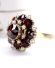 Edler vintage Ring aus 333/000 Gelbgold mit b�hmischen Granaten + Perlen B4504