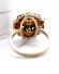 Edler vintage Ring aus 333/000 Gelbgold mit b�hmischen Granaten + Perlen B4504