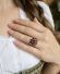 Edler vintage Ring aus 333/000 Gelbgold mit b�hmischen Granaten + Perlen B4504
