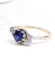 Wundesch�ner antiker Ring mit Saphir + Diamanten 750 Gelbgold + Platin B4512
