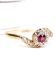 Wundesch�ner victorianischer Ring mit Rubin + Diamanten 750 Gelbgold B4513