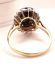 Stattlicher englischer vintage Ring Saphir + Diamanten 375/000 Gelbgold B4526