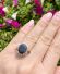 Stattlicher englischer vintage Ring Saphir + Diamanten 375/000 Gelbgold B4526