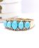 Edler englischer vintage Ring mit T�rkis + Diamanten in 375/000 Gelbgold B4520