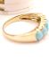 Edler englischer vintage Ring mit T�rkis + Diamanten in 375/000 Gelbgold B4520