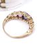 Edler englischer vintage Ring 375/000 Gelbgold Saphir Amethyst Topas B4521