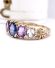 Edler englischer vintage Ring 375/000 Gelbgold Saphir Amethyst Topas B4521