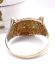 Extravager englischer vintage Katzen Ring 375 Gold Smaragd + Diamanten B4535