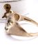 Extravager englischer vintage Katzen Ring 375 Gold Smaragd + Diamanten B4535