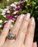 Extravager englischer vintage Katzen Ring 375 Gold Smaragd + Diamanten B4535