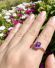 Sehr sch�ner Ring mit Amethyst und Diamanten aus 417/000 (10ct) Gelbgold B4540